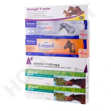 A2 Deworming package including anti tapeworm treatment for horses.